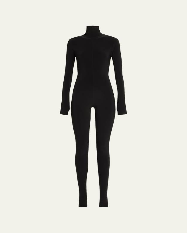 Slim Fit Turtleneck Catsuit with Footi